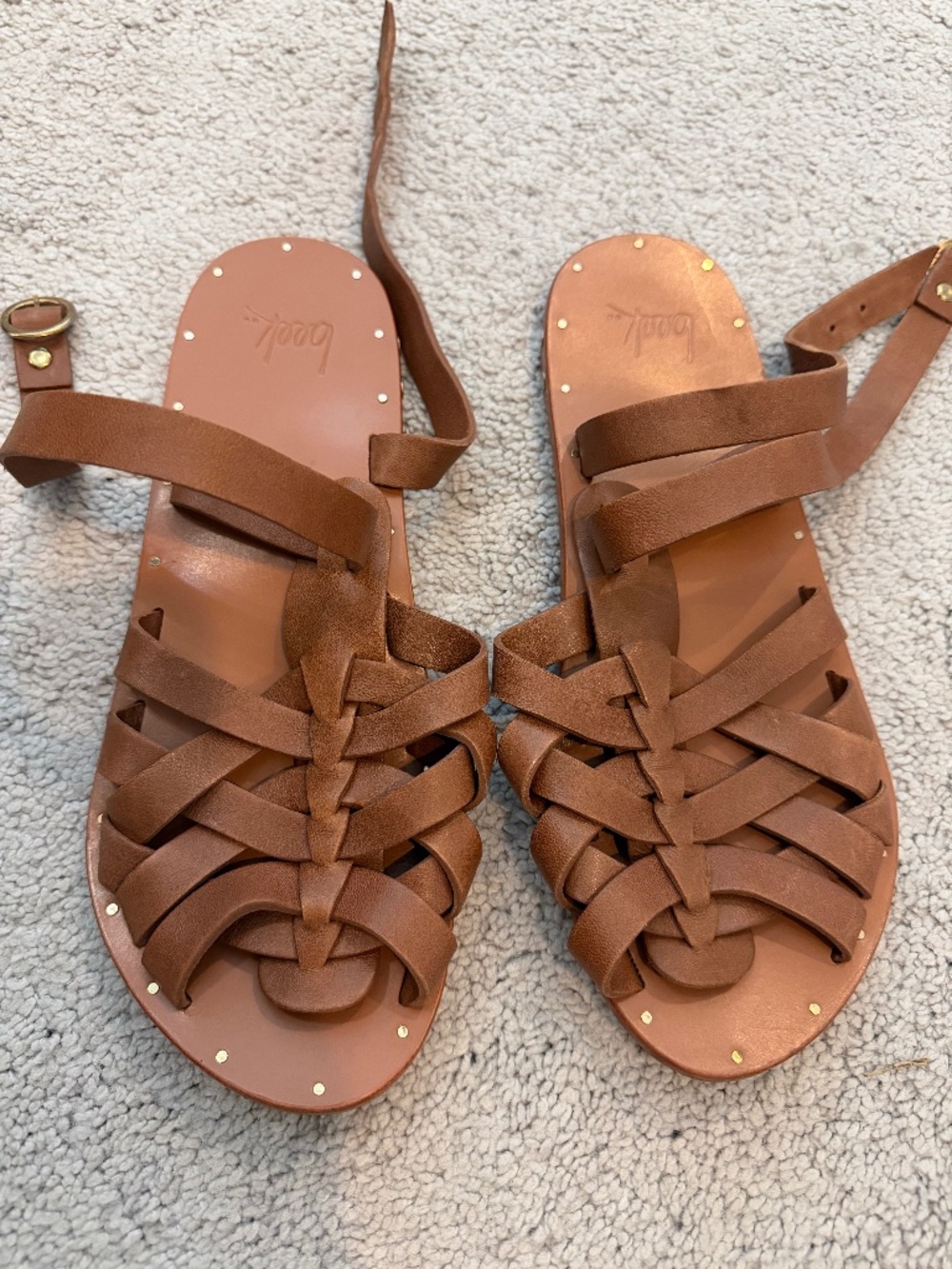 beek Brown Braided Leather Women’s Sandals